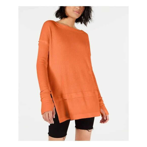 We the Free People North Short Tunic Knit Coral Thermal Top M - Picture 2 of 11